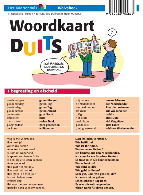 WDFWKA001 Woordkaart Duits, taalkaart