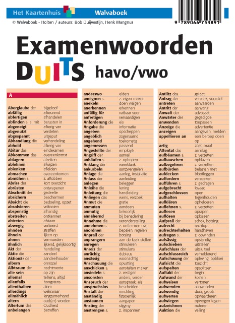 WDFEWO001 Examenwoorden Duits havo/vwo, taalkaart