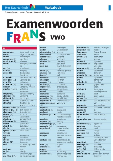 WFFEWO003 Examenwoorden Frans vwo, taalkaart
