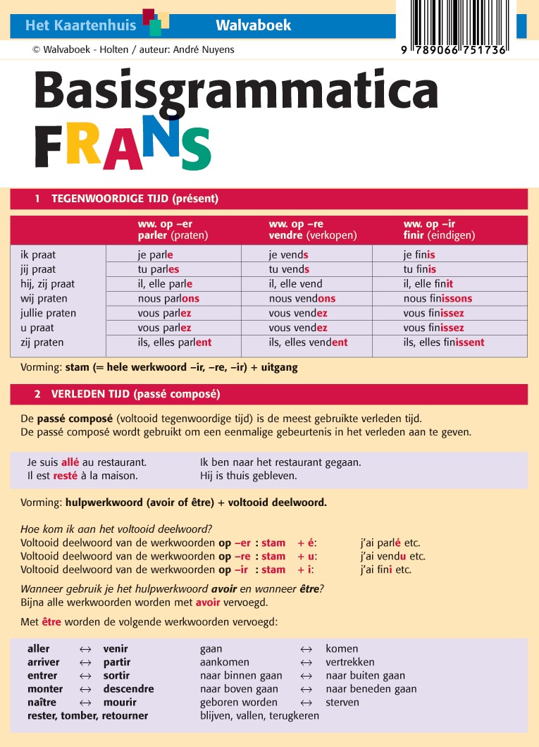 WFFBGR001 Basisgrammatica Frans, taalkaart